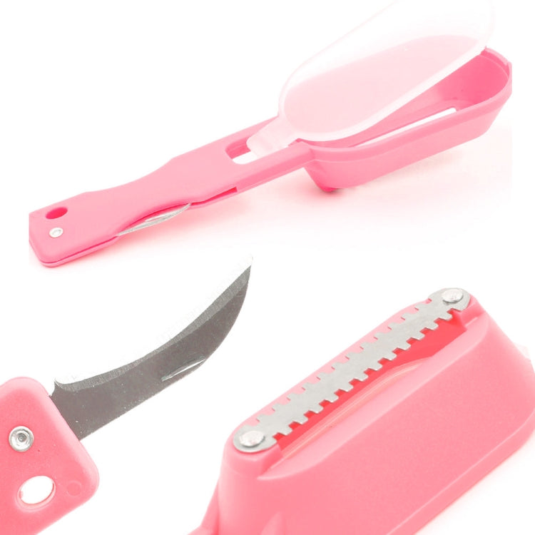 2 PCS Kitchen Essential Fish Scraper Fish Scale Planing Knife with Cover (Pink)
