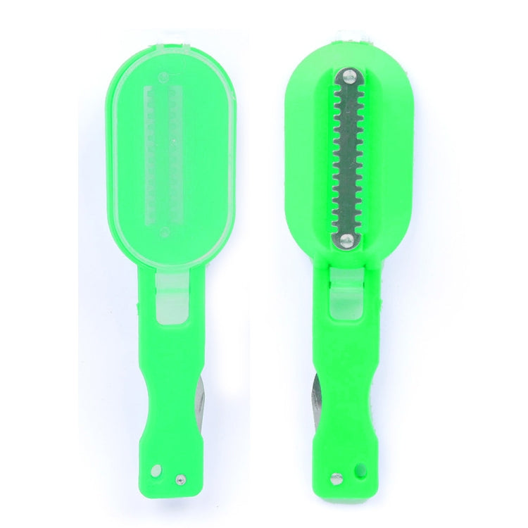 2 PCS Kitchen Essential Fish Scraper Fish Scale Planing Knife with Cover (Green)