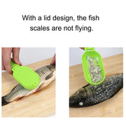 2 PCS Kitchen Essential Fish Scraper Fish Scale Planing Knife with Cover (Green)
