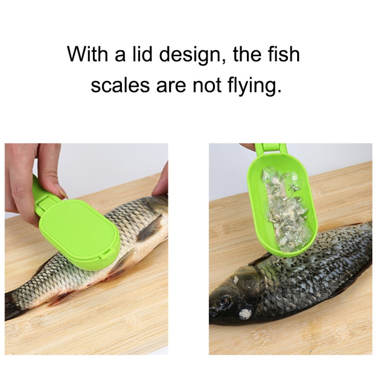 2 PCS Kitchen Essential Fish Scraper Fish Scale Planing Knife with Cover (Blue)