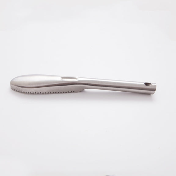 Kitchen Essential Stainless Steel Bidirectional Sawtooth Fish Scraper Fish Scale Planing Knife