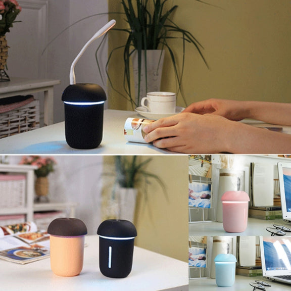 3 in 1 Multi-function USB Charge Mushroom Shape Electric Aroma Essential Ultrasonic Aromatherapy Cool Mist Humidifier with Extended USB Port(Blue)