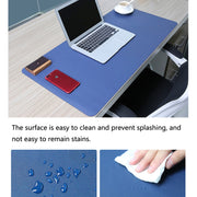 Multifunction Business PU Leather Mouse Pad Keyboard Pad Table Mat Computer Desk Mat, Size: 60 x 30cm(Sapphire Blue)