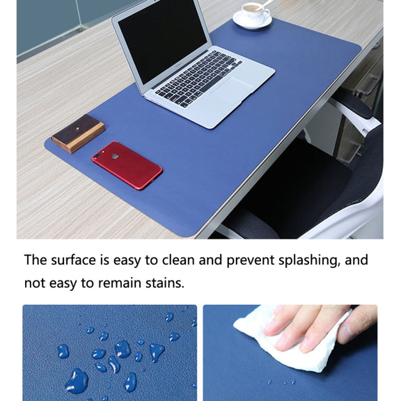 Multifunction Business PU Leather Mouse Pad Keyboard Pad Table Mat Computer Desk Mat, Size: 60 x 30cm(Sapphire Blue)