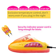 Multifunctional Household Cartoon Dehumidification Deodorization Shoe Warmer Dryer with Lighting, US Plug(Yellow)