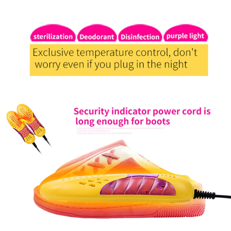 Multifunctional Household Cartoon Dehumidification Deodorization Shoe Warmer Dryer with Lighting, US Plug(Yellow)
