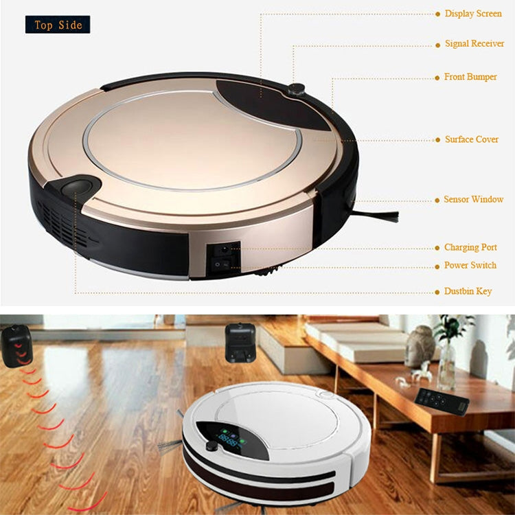 TOCOOL TC-450 Smart Vacuum Cleaner Touch Display Household Sweeping Cleaning Robot with Remote Control(Gold)