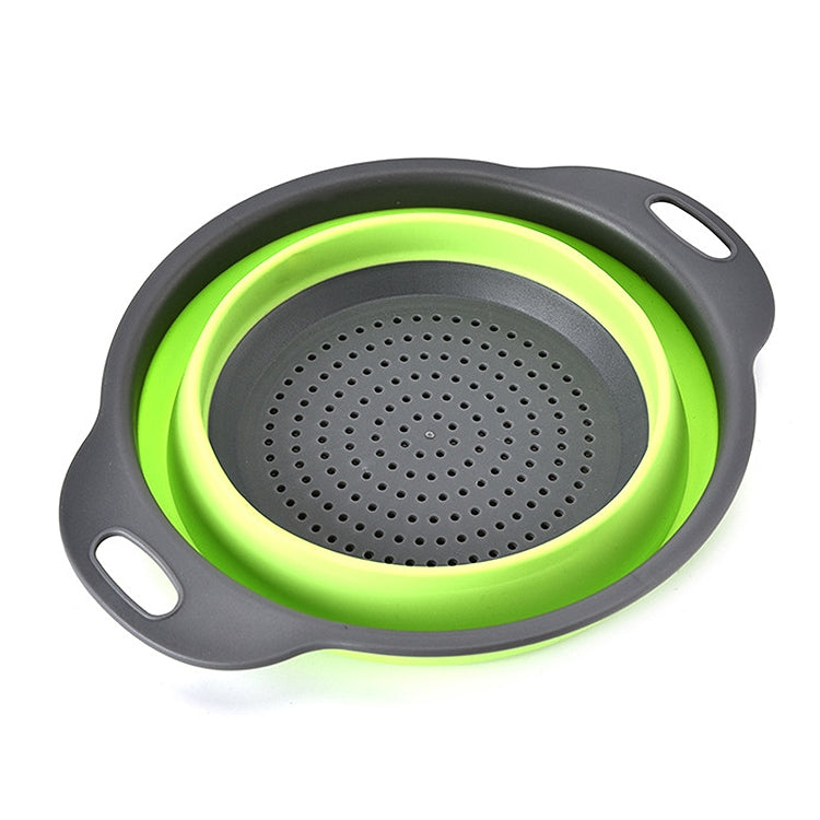 Creative Folding Vegetables Fruits Storage Basket Organizer Drain Basket, L, Size: 29.5*23.5*10cm (Green)