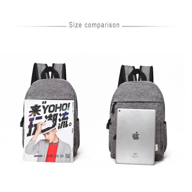 Universal Multi-Function Canvas Cloth Laptop Computer Shoulders Backpack Students Bag for 13-15 inch, Size: 36x25x10cm(Grey)