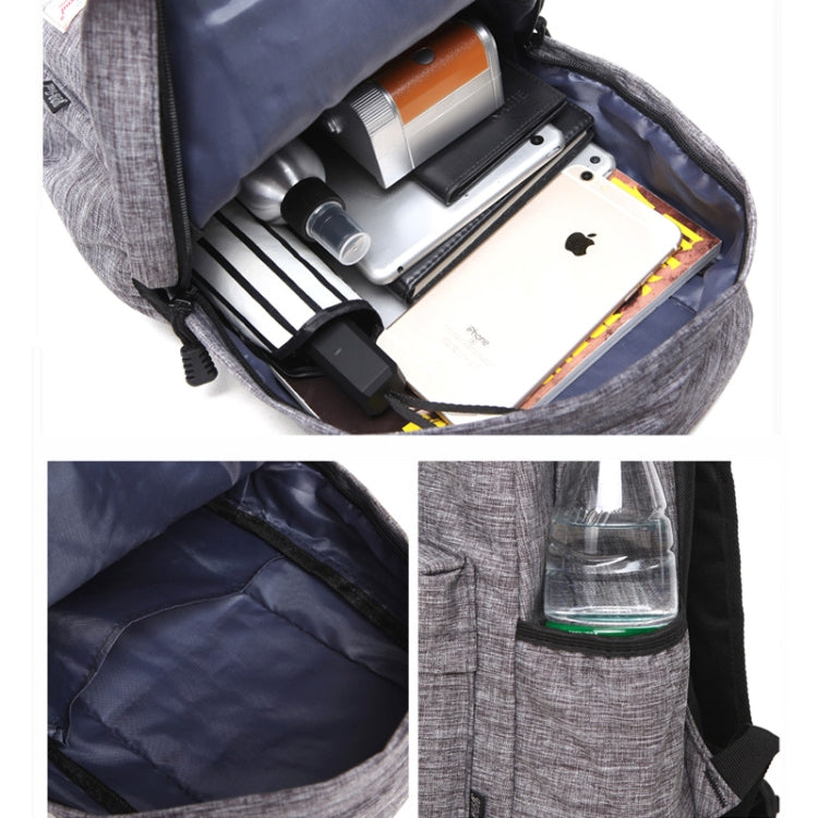 Universal Multi-Function Canvas Cloth Laptop Computer Shoulders Backpack Students Bag for 13-15 inch, Size: 36x25x10cm(Grey)