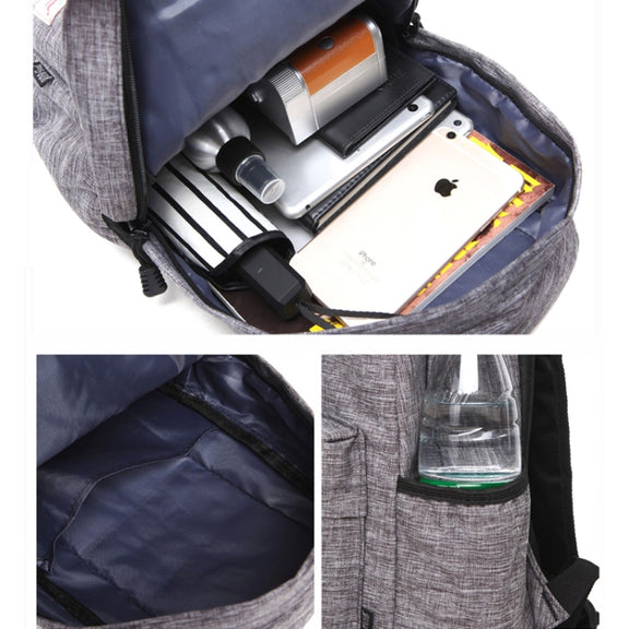 Universal Multi-Function Canvas Cloth Laptop Computer Shoulders Backpack Students Bag for 13-15 inch, Size: 36x25x10cm(Grey)