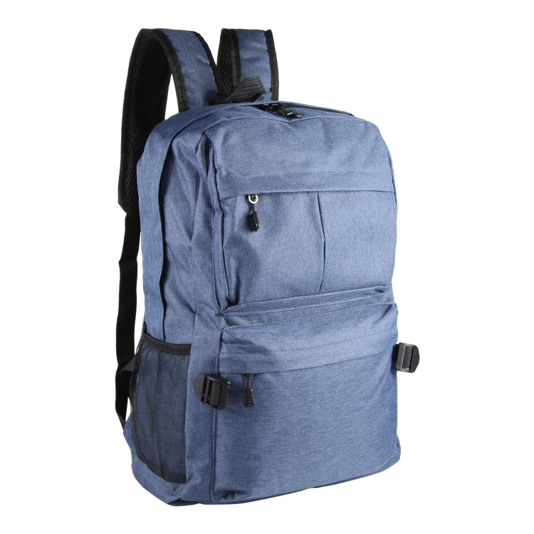 Universal Multi-Function Canvas Cloth Laptop Computer Shoulders Backpack Students Bag for 13-15 inch, Size: 36x25x10cm(Blue)