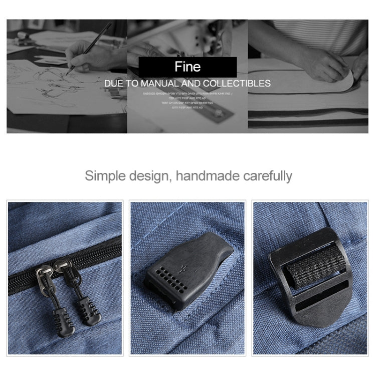 Universal Multi-Function Canvas Cloth Laptop Computer Shoulders Backpack Students Bag for 13-15 inch, Size: 36x25x10cm(Blue)
