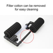 Wall-mounted Aquarium Mini Double Head Pneumatic Mute Biochemical Cotton Filter