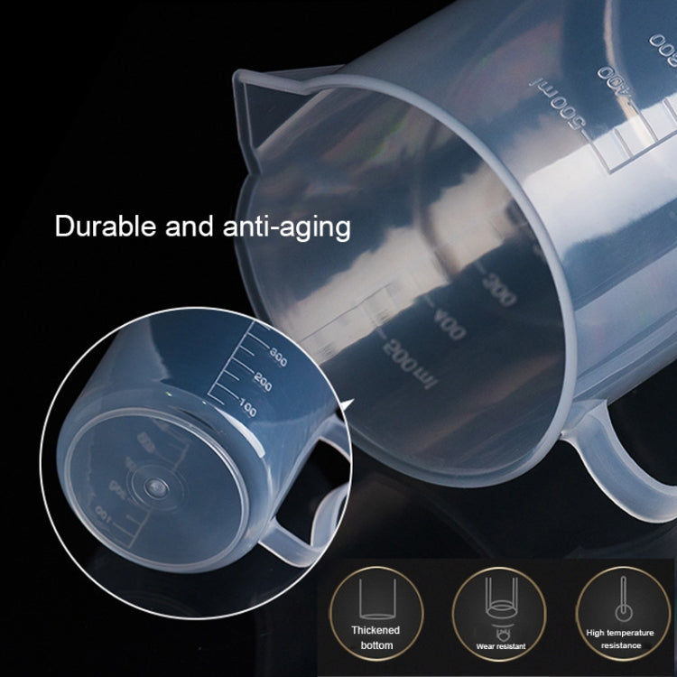 1000ml Thin Section PP Plastic Flask Digital Measuring Cup Cylinder Scale Measure Glass Lab Laboratory Tools (Transparent)