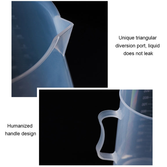 1000ml Thin Section PP Plastic Flask Digital Measuring Cup Cylinder Scale Measure Glass Lab Laboratory Tools (Transparent)