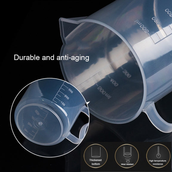 500ml PP Plastic Flask Digital Measuring Cup Cylinder Scale Measure Glass Lab Laboratory Tools(Transparent)