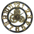 Retro Wooden Round Single-sided Gear Clock Number Wall Clock, Diameter: 40cm (Gold) - free shipping - PMc TechLife - Order now!