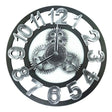 Retro Wooden Round Single-sided Gear Clock Number Wall Clock, Diameter: 40cm (Silver) - Wall Clock by PMc TechLife | Online Shopping South Africa | PMc TechLife | Buy Now Pay Later Mobicred