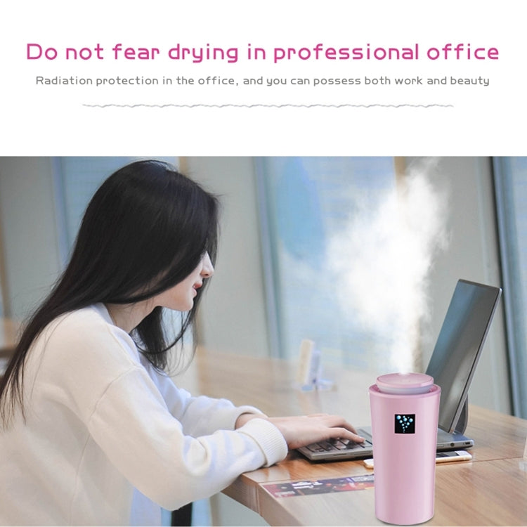 Small-3 2W Humidifier Moisture Meter Moisturizing Instrument with LED Night Light, Water Tank Capacity: 260ml(Pink)
