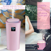 Small-3 2W Humidifier Moisture Meter Moisturizing Instrument with LED Night Light, Water Tank Capacity: 260ml(Pink)