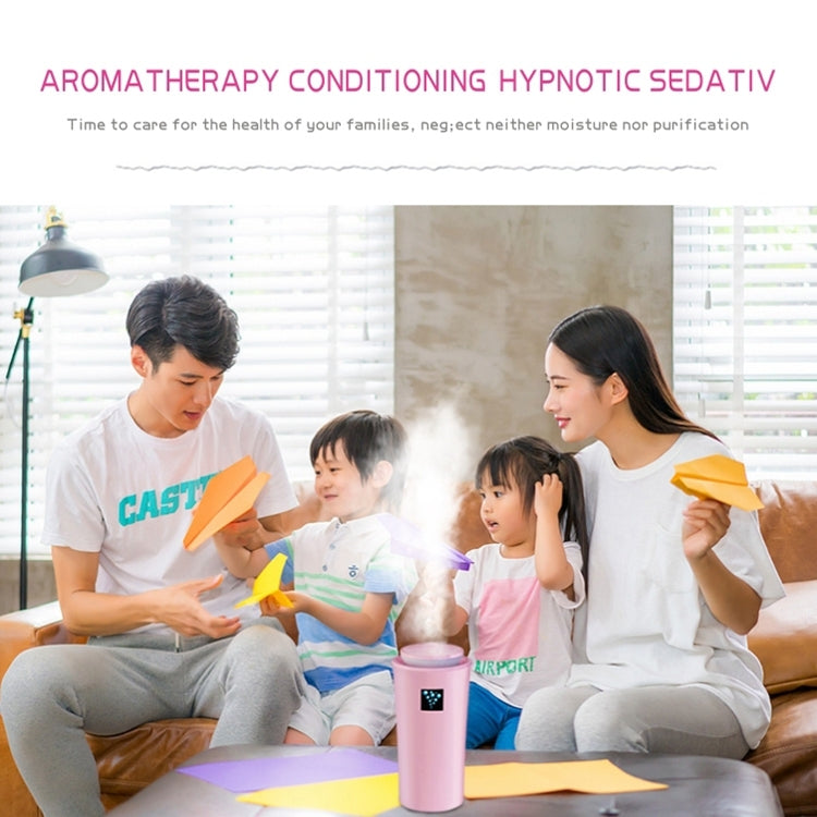 Small-3 2W Humidifier Moisture Meter Moisturizing Instrument with LED Night Light, Water Tank Capacity: 260ml(Pink)