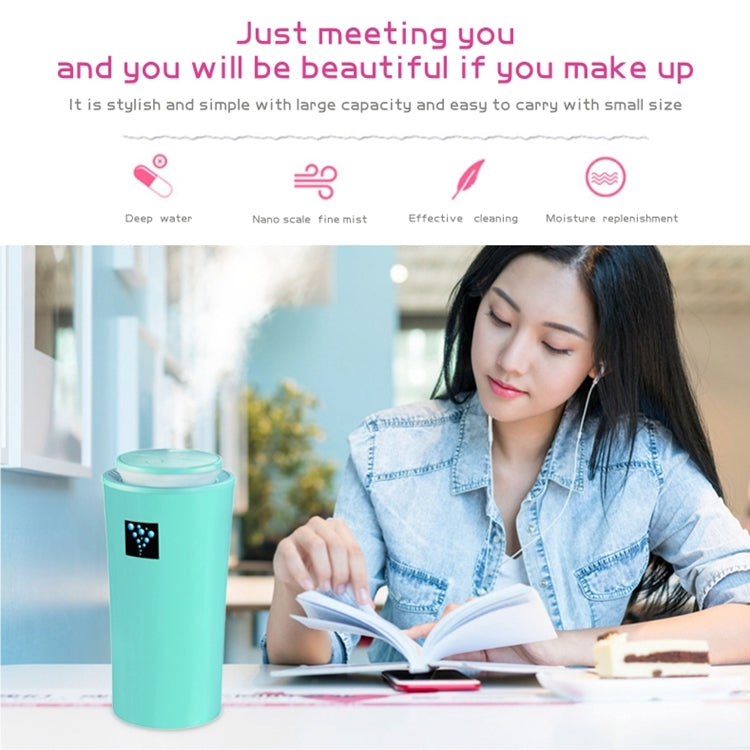 Small-3 2W Humidifier Moisture Meter Moisturizing Instrument with LED Night Light, Water Tank Capacity: 260ml(Blue)