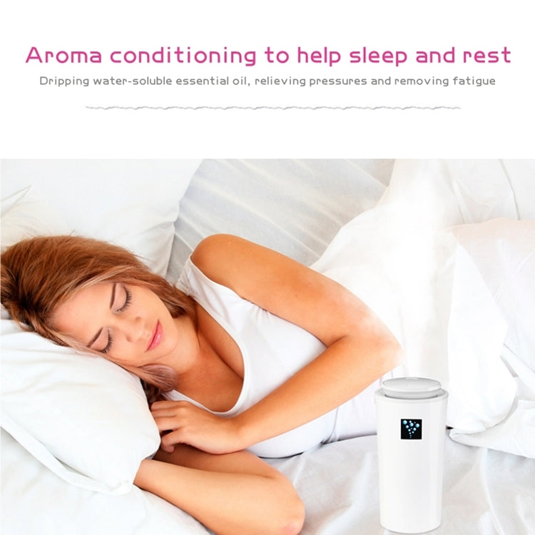 Small-3 2W Humidifier Moisture Meter Moisturizing Instrument with LED Night Light, Water Tank Capacity: 260ml(White)