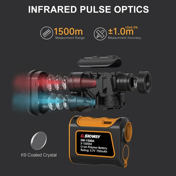 SNDWAY SW600A Handheld Outdoor Water-resistant Telescope Range Finder Distance Measurer, 600m
