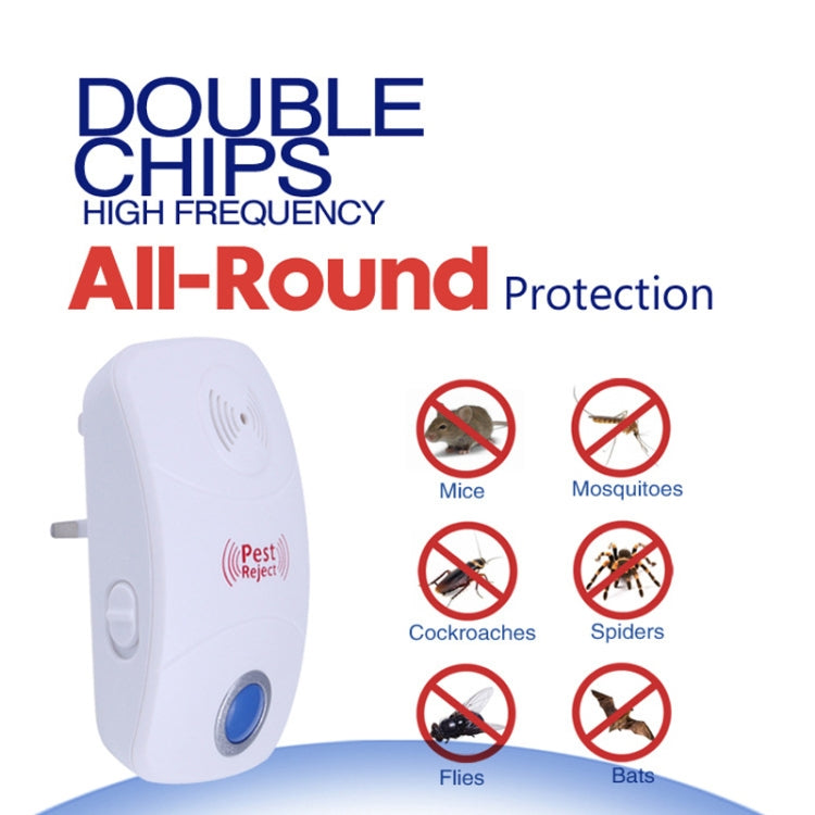 Electronic Ultrasonic Mosquito Rat Pest Control Repeller with LED Light, US Plug, AC90V-250V(White)