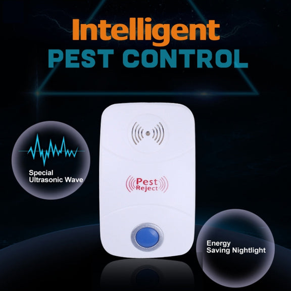 Electronic Ultrasonic Mosquito Rat Pest Control Repeller with LED Light, US Plug, AC90V-250V(White)