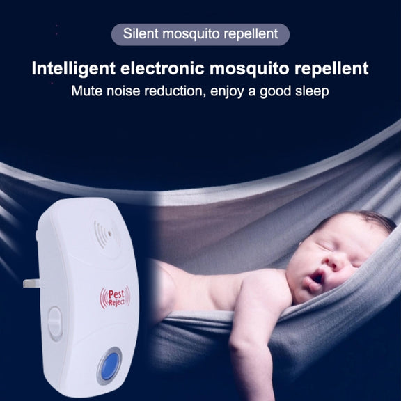 Electronic Ultrasonic Mosquito Rat Pest Control Repeller with LED Light, US Plug, AC90V-250V(White)