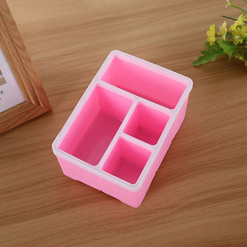 Desktop Storage Organizer Remote Control Caddy Holde for Desk Office Supplies(Pink)