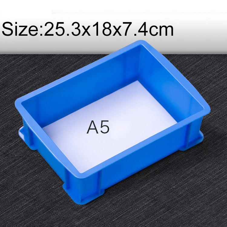 Thick Multi-function Material Box Brand New Flat Plastic Parts Box Tool Box, Size: 25.3cm x 18cm x 7.4cm(Blue)