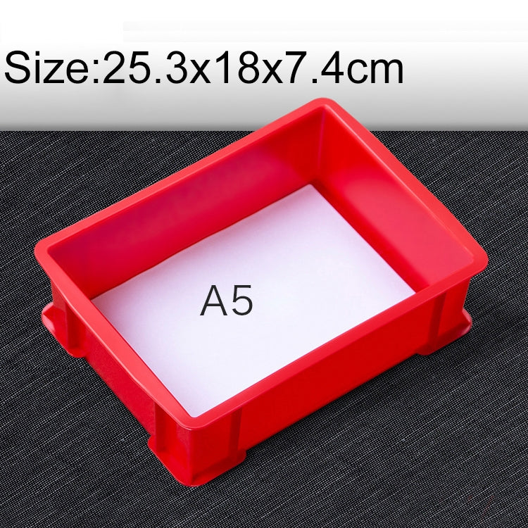 Thick Multi-function Material Box Brand New Flat Plastic Parts Box Tool Box, Size: 25.3cm x 18cm x 7.4cm(Red)