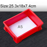 Thick Multi-function Material Box Brand New Flat Plastic Parts Box Tool Box, Size: 25.3cm x 18cm x 7.4cm(Red)