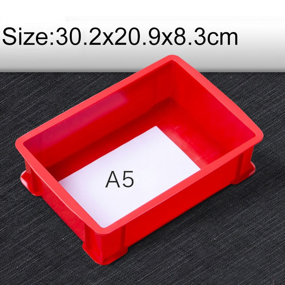 Thick Multi-function Material Box Brand New Flat Plastic Parts Box Tool Box, Size: 30.2cm x 20.9cm x 8.3cm(Red)