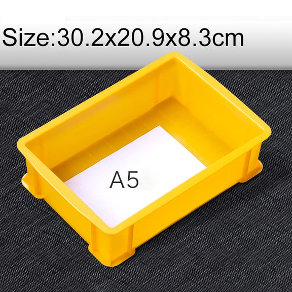 Thick Multi-function Material Box Brand New Flat Plastic Parts Box Tool Box, Size: 30.2cm x 20.9cm x 8.3cm(Yellow)