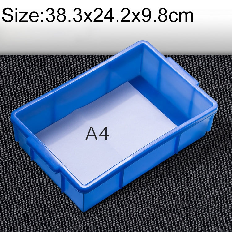 Thick Multi-function Material Box Brand New Flat Plastic Parts Box Tool Box, Size: 38.3cm x 24.2cm x 9.8cm(Blue)