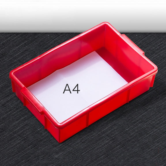Thick Multi-function Material Box Brand New Flat Plastic Parts Box Tool Box, Size: 38.3cm x 24.2cm x 9.8cm(Red)