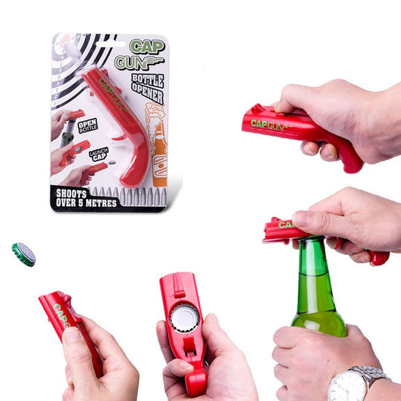 Creative Beer Bottle Opener Cap Launch Kitchen Bar Tool(Red)