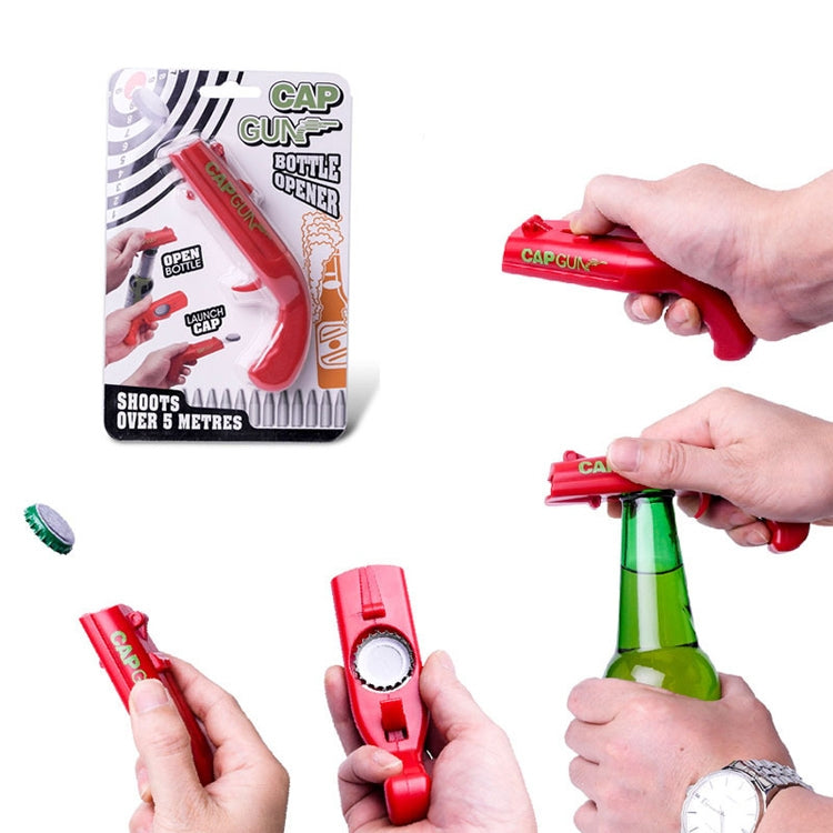 Creative Beer Bottle Opener Cap Launch Kitchen Bar Tool(Red)