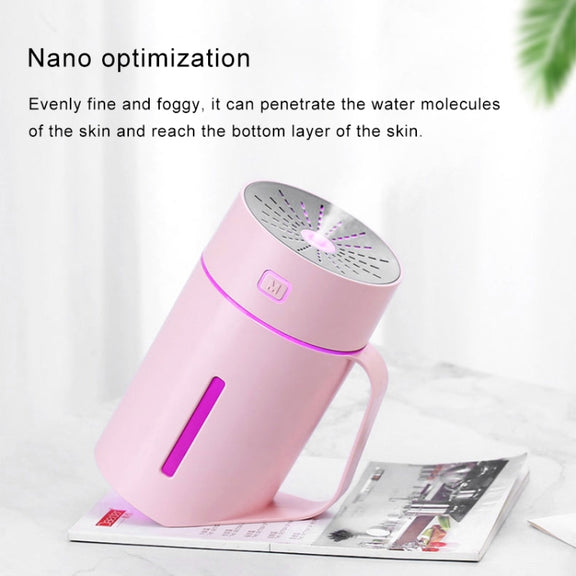 ML-S2 Water Cup Shape Intelligent Mute LED Night Light Atomized Humidifier Air humidification Machine(Pink)