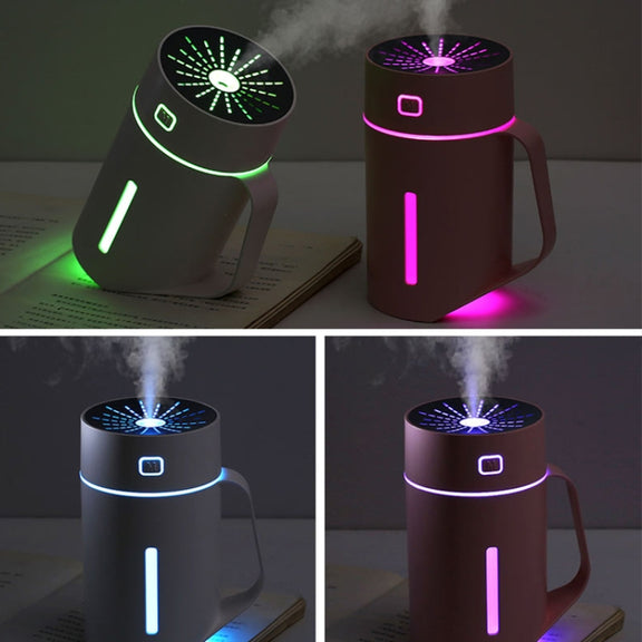 ML-S2 Water Cup Shape Intelligent Mute LED Night Light Atomized Humidifier Air humidification Machine(Pink)