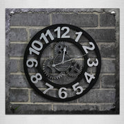 Originality American Industrial Style Wood Vintage Old Gear Wall Clock (Silver)