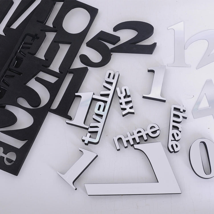 Creative 3D Mirror DIY Wall Sticker Clock, Size: 120*120cm(Silver)