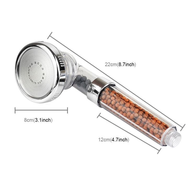 3 Settings Adjustable PC Negative Ions Shower Head, Size: Large, Interface:  2cm(Transparent)
