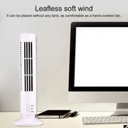 Tower Type USB Electric Fan Leafless Air-conditioning Fan(Black)