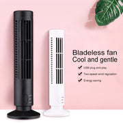 Tower Type USB Electric Fan Leafless Air-conditioning Fan(Black)