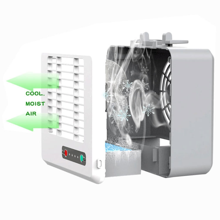Portable Mini Silent Household Energy Saving Desktop Air Conditioner Fan Electric Air Cooler(White)